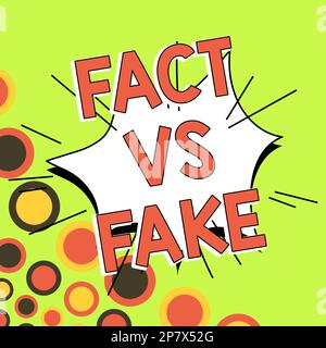 Scrittura a mano del testo fatto vs Fake. Il concetto di affari è allineare o è dubbio falso se qualcosa è autentico reale Foto Stock
