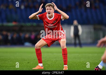 Roma, Italia. 07th Mar, 2023. Sven Mijnans di AZ ALKMAAR durante la partita della UEFA Conference League tra SS Lazio e Az Alkmaar allo Stadio Olimpico il 7 marzo 2023 a Roma. (Foto di Gennaro Masi/Pacific Press) Credit: Pacific Press Media Production Corp./Alamy Live News Foto Stock