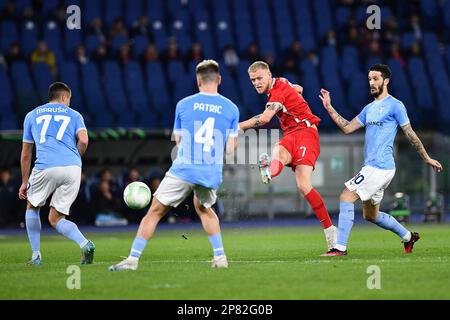 Roma, Roma, Italia. 7th Mar, 2023. Jens Odgaard di AZ ALKMAAR durante la partita della UEFA Conference League tra SS Lazio e Az Alkmaar allo Stadio Olimpico il 7 marzo 2023 a Roma. (Credit Image: © Gennaro Masi/Pacific Press via ZUMA Press Wire) SOLO PER USO EDITORIALE! Non per USO commerciale! Foto Stock