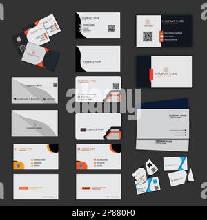 Modello schede 9 .Layout biglietti da visita Illustrazione Vettoriale