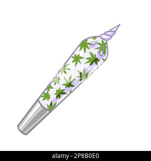 uno stipite di cannabis. una sigaretta di marijuana. legalizzare l'illustrazione vettoriale Illustrazione Vettoriale