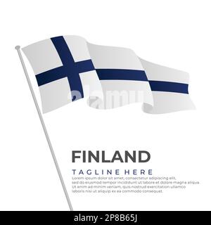 Modello vettore Finlandia bandiera design moderno. Illustrazione vettoriale Illustrazione Vettoriale