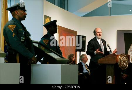 New Jersey Gov. Jon S. Corzine speaks to a gathering during an observance of the 345th anniversary of the state's founding as a British proprietary colony, as two New Jersey state troopers stand next one of only 25 know original Dunlap imprint copies of the Declaration of Independence Wednesday, June 24, 2009, in Trenton, N.J. Printed on July 4, 1776, this is the only copy that tours the country. New Jersey earned the opportunity to display the rare copy of the Declaration thanks to the widespread participation of Garden State students in voter education and mock election activities last fall.