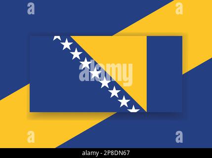 Vettore Bosnia-Erzegovina Bandiera. Disegno della bandiera del paese. Flag vettore piatto. Illustrazione Vettoriale