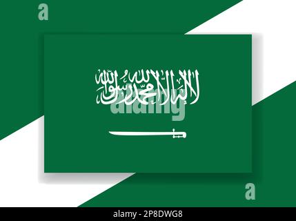 Vector Arabia Saudita Flag. Disegno della bandiera del paese. Flag vettore piatto. Illustrazione Vettoriale