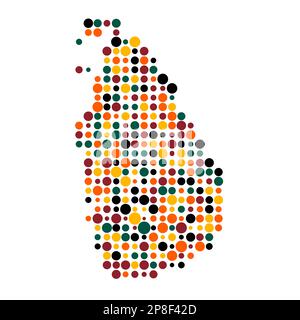 Sri lanka Mappa Silhouette pixelated modello generativo illustrazione Illustrazione Vettoriale