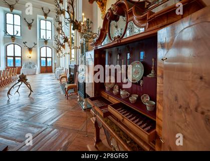 Abbagliante interno del castello di Moritzburg. Sassonia, Germania Foto Stock