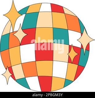 Disco palla groovy stile vettore illustrazione Illustrazione Vettoriale