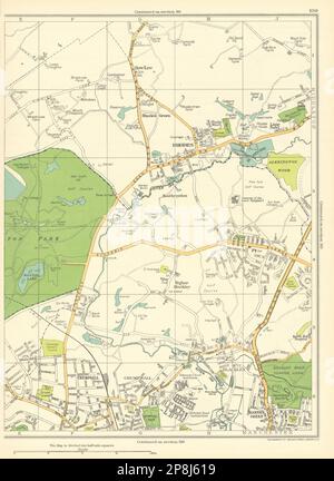 LANCS Manchester Rhodes Green Bloe Crumpsall Blackley Barnes Green 1935 mappa Foto Stock