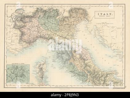 Italia, parte nord. Savoia Stati papali Lombardia austriaca. MAPPA DI SIDNEY HALL 1862 Foto Stock