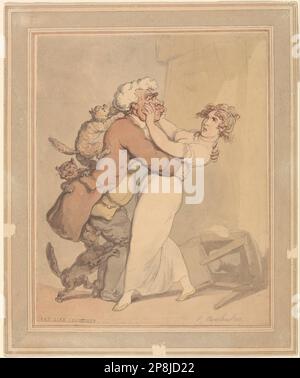 Gatto come Courtship di Thomas Rowlandson Foto Stock