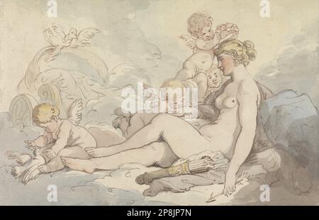 Venere incoronata da Cupido tra il 1810 e il 1815 da Thomas Rowlandson Foto Stock