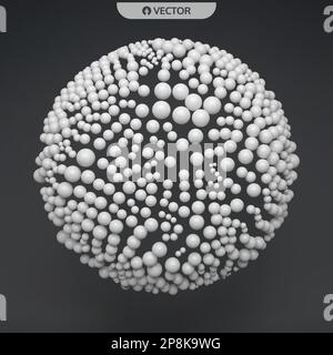 Sfera. 3d sfere astratta composizione. La tecnologia avveniristica stile. Illustrazione Vettoriale per la scienza. Illustrazione Vettoriale
