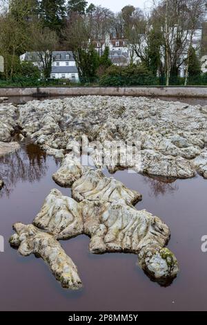 La Great Polish Map of Scotland è un grande modello tridimensionale in scala di cemento per esterni della Scozia, fuori dal villaggio di Eddleston vicino a Peebles Foto Stock