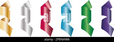 natale serpentina decorazione oro argento rosso blu verde viola Illustrazione Vettoriale