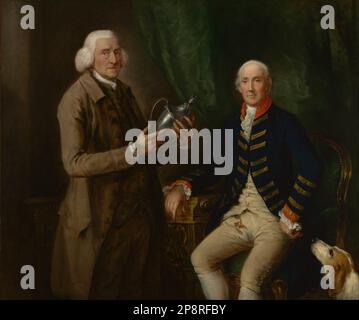 Ritratto di William Anne Hollis, 4th Conte di Essex, presentando una Coppa a Thomas Clutterbuck di Watford circa 1784 - 1785 da Thomas Gainsborough Foto Stock