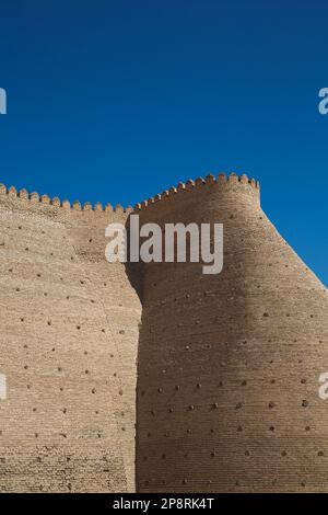 Muro della fortezza, Arca di Buhkara, Buhkara, Uzbekistan Foto Stock