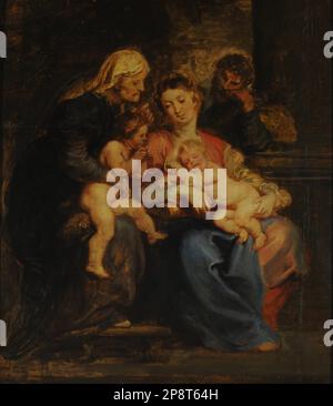 La Sagrada familia con Santa Isabel y San Juan (1594 - 1640) di Peter Paul Rubens Foto Stock