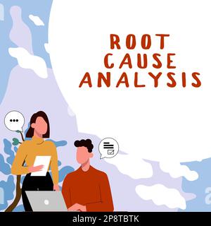 Visualizzazione concettuale analisi della causa principale. Metodo fotografico concettuale per la risoluzione dei problemi identificare il guasto o il problema Foto Stock