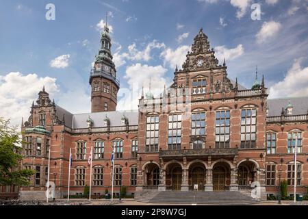 Edificio principale dell'Università di Groningen, nel centro della città olandese di Groningen. Foto Stock