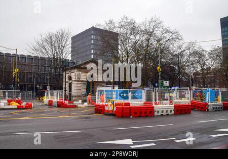 Londra, Regno Unito. 9th marzo 2023. HS2 lavori di costruzione alla stazione di Euston. Foto Stock