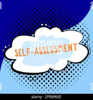 Segno che mostra l'autovalutazione. Parola per orgoglio e fiducia in se stessi Stand up per te Foto Stock