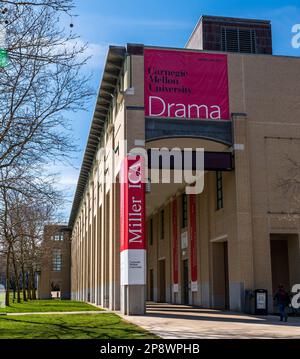 L'edificio della School of Drama nel campus della Carnegie Mellon University a Pittsburgh, Pennsylvania, USA Foto Stock