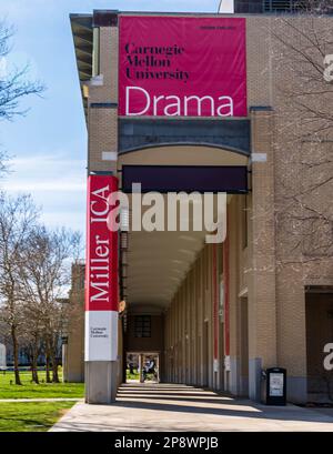 L'edificio della School of Drama nel campus della Carnegie Mellon University a Pittsburgh, Pennsylvania, USA Foto Stock