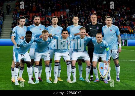 Basilea, Svizzera. 09th Mar, 2023. 09.03.2023, Basilea, St Jakob-Park, UEFA Europa Conference League: FC Basel 1893 - Slovan Bratislava, Teamphoto Slovan Bratislava (Daniela Porcelli/SPP-JP) Credit: SPP Sport Press Photo. /Alamy Live News Foto Stock