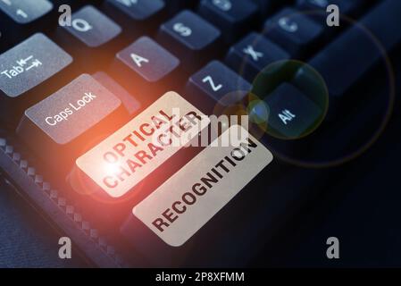 Riconoscimento ottico dei caratteri per la scrittura a mano. Panoramica aziendale identificazione dei caratteri stampati Foto Stock