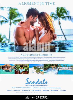 Marzo 2023 'Conde Nast Traveler' rivista Advert, USA Foto Stock