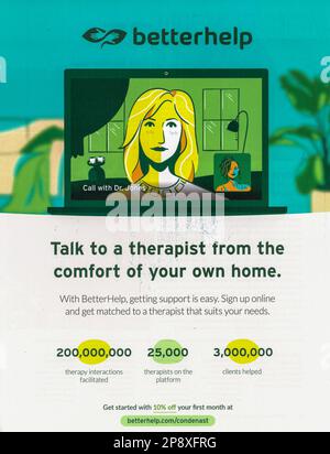 Marzo 2023 'Conde Nast Traveler' rivista Advert, USA Foto Stock