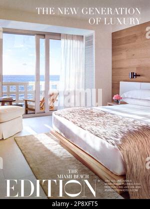 Marzo 2023 'Conde Nast Traveler' rivista Advert, USA Foto Stock