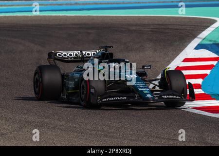 MANAMA, BAHRAIN, circuito di Sakhir, 3. Marzo 2023: #18, Lance STROLL, CAN, Aston Martin Formula 1 team, durante il Bahrain Formula uno Gran Premio al Foto Stock