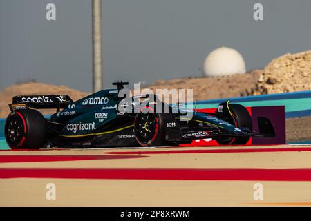 MANAMA, BAHRAIN, circuito di Sakhir, 3. Marzo 2023: #18, Lance STROLL, CAN, Aston Martin Formula 1 team, durante il Bahrain Formula uno Gran Premio al Foto Stock