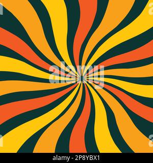 roteate di colore arancione e giallo su sfondo verde scuro. sfondo astratto Illustrazione Vettoriale