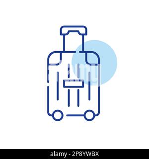 Bagagli con cabina per ruote. Icona di imballaggio da viaggio. Pixel Perfect, disegno di traccia modificabile Illustrazione Vettoriale