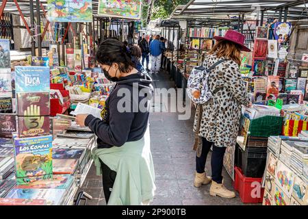 Città del Messico,Callejon Condesa Los Rescatadores,libri bookseller chioschi,navigazione leggere guardando,donna donna donna donna donna donna donna donna donna donna,adulti,res Foto Stock