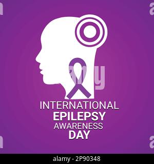 Giornata internazionale di sensibilizzazione sull'epilessia Illustrazione vettoriale. Adatto per biglietti d'auguri, poster e striscioni Illustrazione Vettoriale