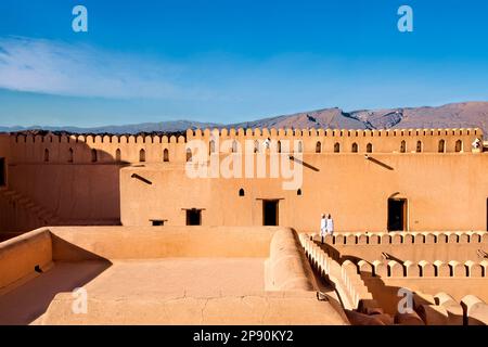 Interno del forte di Nizwa, Nizwa, Oman Foto Stock