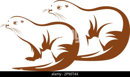Illustrazione del logo Otter Icon Illustrazione Vettoriale