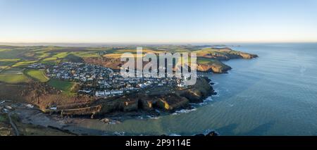 Port Isaac, North Cornwall - Drone Aerial Photo Foto Stock