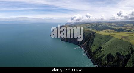 Ash Cove, North Devon Drone Aerial Panoramic Photo Foto Stock