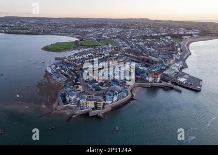 Exmouth Harbour, Devon - Drone Aerial Photo Foto Stock