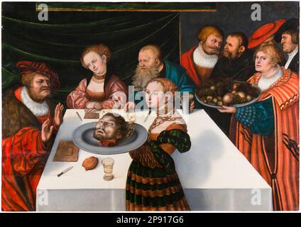 Lucas Cranach il Vecchio, la Festa di Erode, pittura in mezzi misti, su calcareo, 1533 Foto Stock