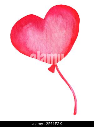 Palloncino rosso a forma di cuore.disegno a mano acquerello illustrazione  Foto stock - Alamy