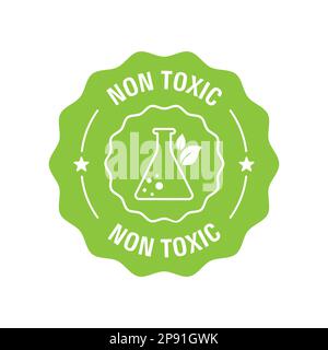 Modello con logo dal design atossico. Etichetta non tossica. Illustrazione vettoriale Illustrazione Vettoriale