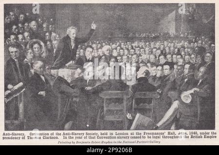 Convenzione della Società Anti-schiavitù, tenutasi a Londra presso la Sala dei Massoni, giugno 1840 sotto la presidenza di Thomas Clarkson. Foto Stock