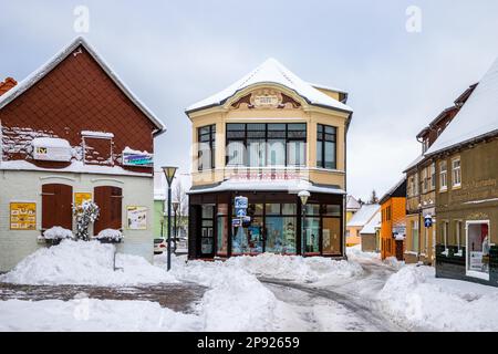 Impressioni di Harzgerode in inverno Foto Stock