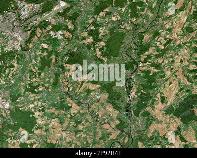 Cantone Remich, cantone del Lussemburgo. Mappa satellitare a bassa risoluzione Foto Stock